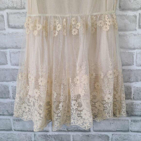 Painted Threads Ivory Lace Slip Dress S Feminine Romantic Fairycore Coquette - Picture 4 of 10